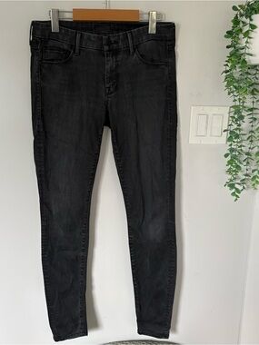 MOTHER The Looker Skinny Jeans Lies & Shadows Faded Black Size 28